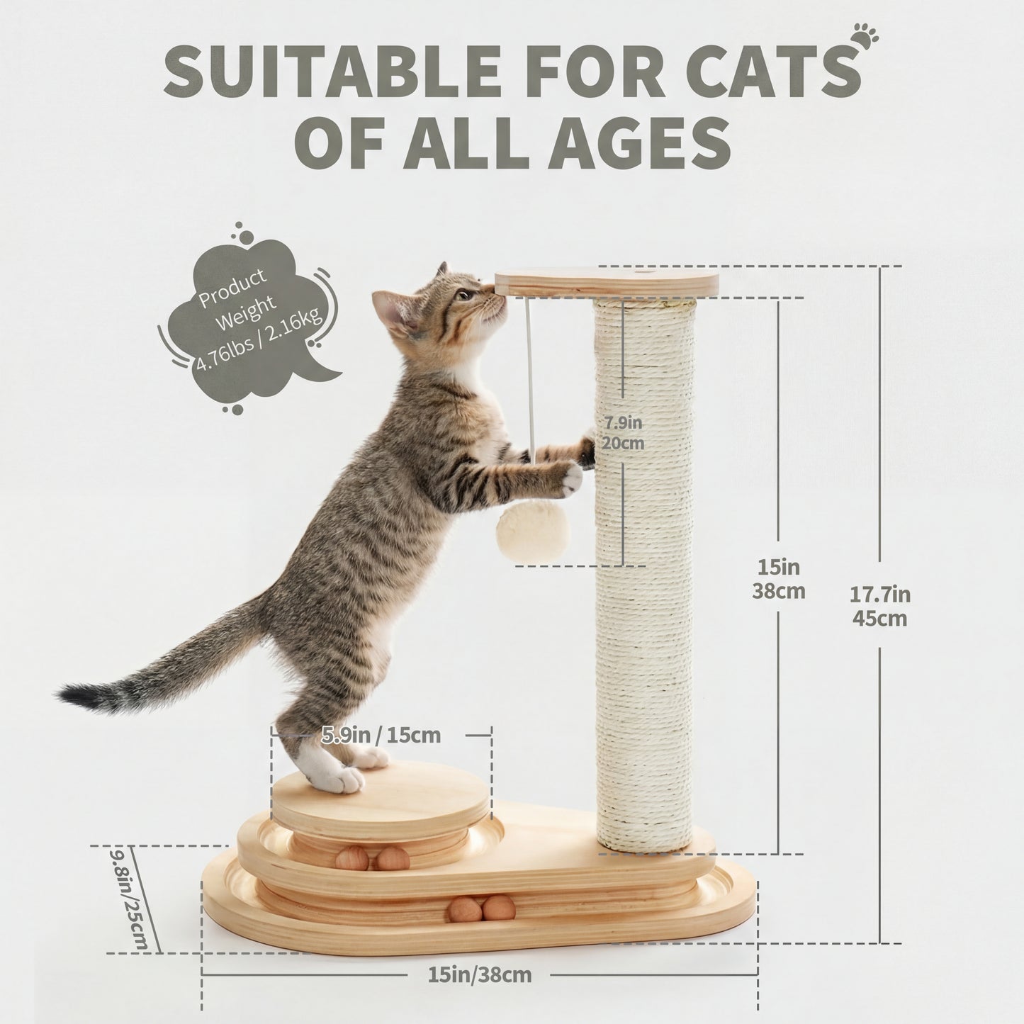 Pine Play & Scratch Tower